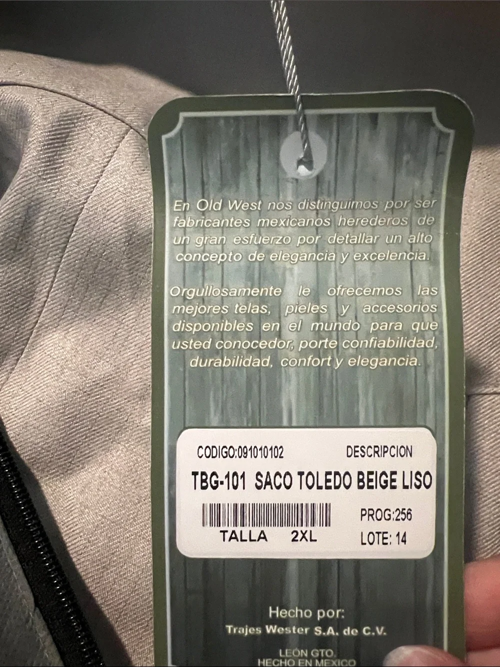 Old West Saco Toledo Beige Liso